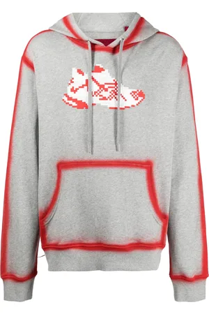 MOSTLY HEARD RARELY SEEN Red Runner graphic-print cotton hoodie