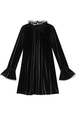 Ganni A-line velvet mini dress