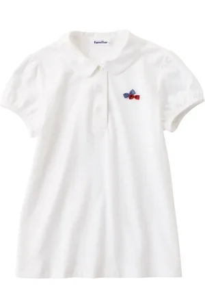 Familiar Bow-detail cotton-blend polo shirt