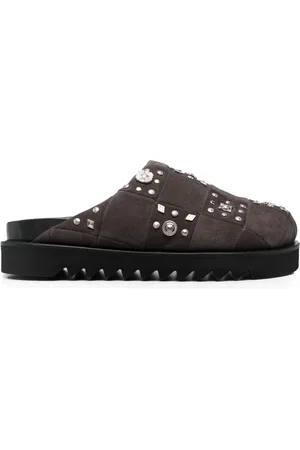 TOGA VIRILIS Stud-embellished suede slippers
