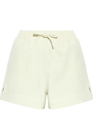 Ganni Logo-embroidered organic cotton shorts