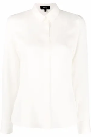 THEORY Long-sleeve silk shirt