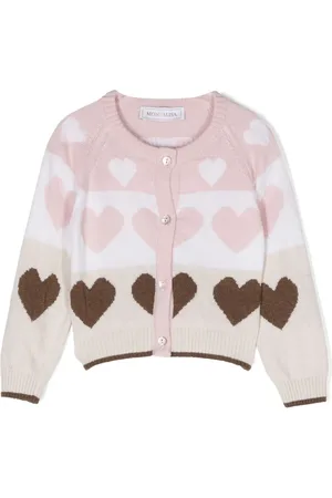 MONNALISA Heart-print buttoned cardigan