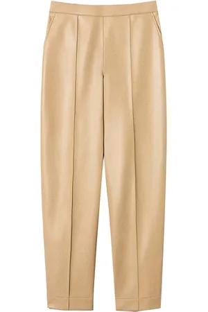 Twin-Set Faux-leather straight-leg trousers