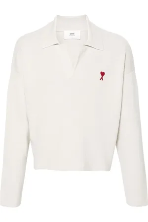 Ami Spread-collar ribbed jumper