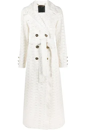 Philipp Plein Long Sangallo leather trench coat