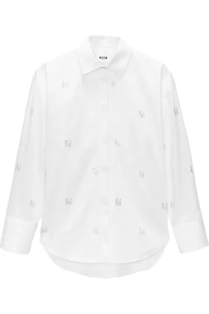 Msgm Crystal-embellished button-up shirt