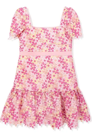 Marlo Floral-embroidered flared dress