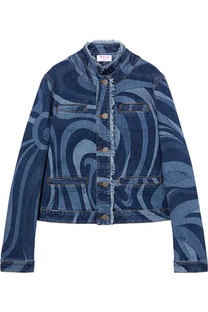 Puccini Marmo-print denim jacket