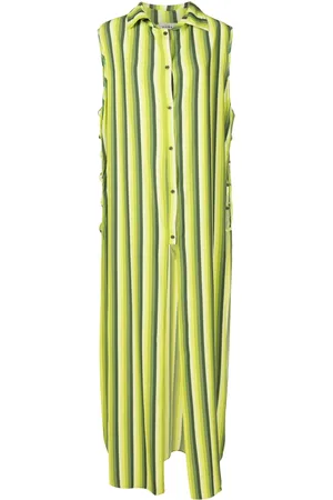 AMIR SLAMA Stripe-print long shirtdress