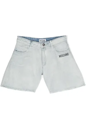 Moschino Fringed-edge denim shorts