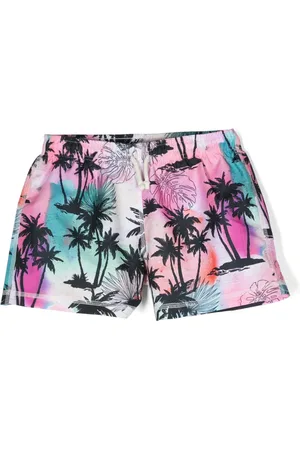 Le pandorine Tropical-print drawstring swim shorts