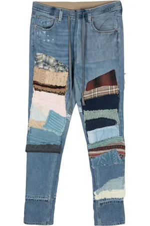 GREG LAUREN Mid-rise tapered jeans