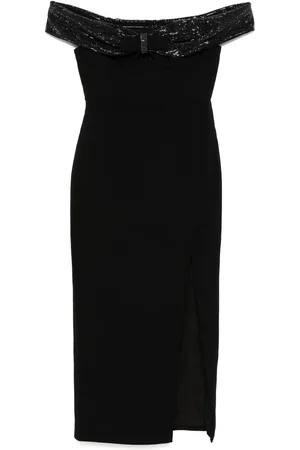 Self-Portrait Crepe bow midi dress