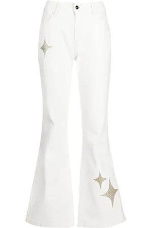 Madison.Maison Star-print high-rise flared jeans