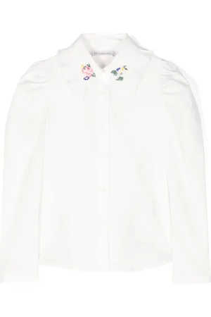 MONNALISA Floral-embroidered shirt