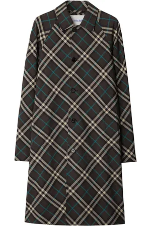 Burberry Mid-Length Check Trench Coat