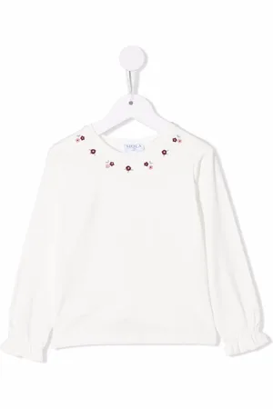 SIOLA Floral-embroidery long-sleeve T-shirt