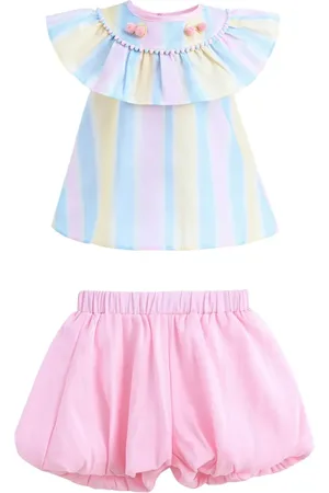 Mimi Tutu Rainbow striped top and shorts set