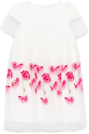 MONNALISA Floral-embroidered dress