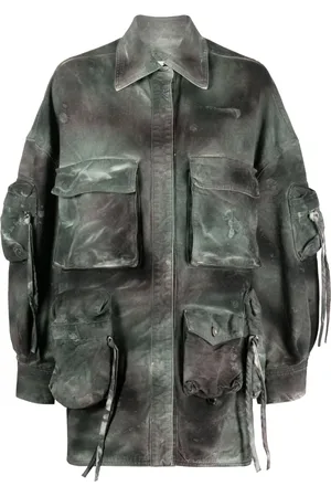 The Attico Fern distressed denim jacket