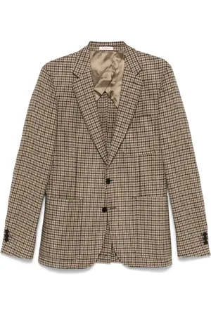 Fursac Houndstooth-pattern wool blazer