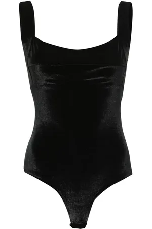 Atu Body Couture Square-neck velvet bodysuit