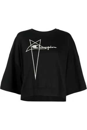 Rick Owens Logo-embroidered cotton T-shirt
