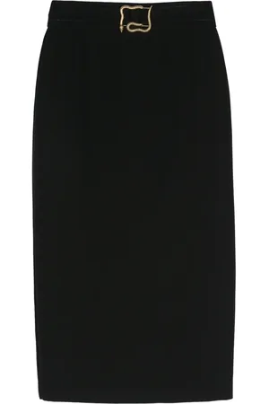Roberto Cavalli Metal-snake detail midi skirt