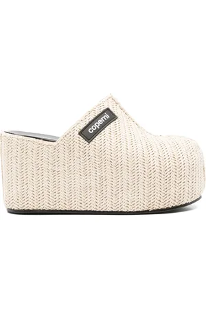 COPERNI 95mm logo-detail raffia platform clogs