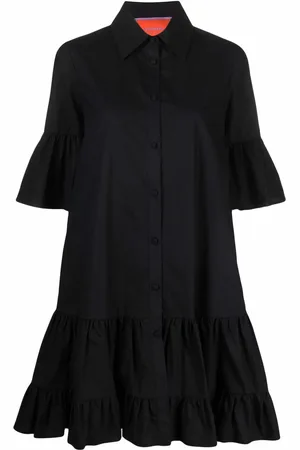 La DoubleJ Short-sleeve ruffle-hem dress