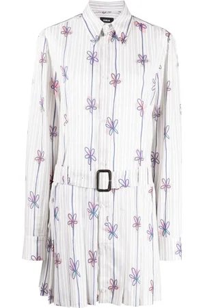 EgonLab Floral-print striped shirtdress
