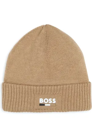 HUGO BOSS Logo-print knitted beanie