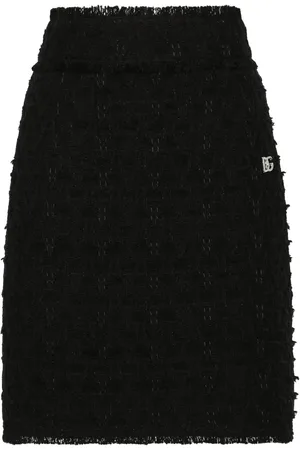 Dolce & Gabbana Side-slit rush-stitch midi skirt