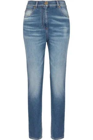 Balmain Logo-plaque slim-cut jeans
