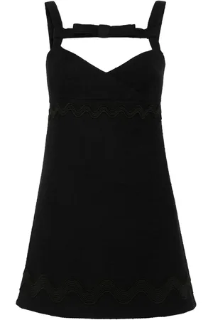 Patou Bow-neckline tweed mini dress