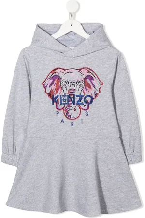 Kenzo Elephant-embroidered hooded dress