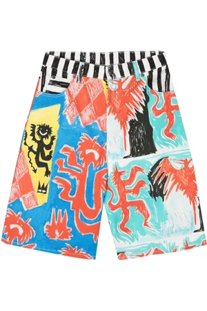 Charles Jeffrey Loverboy Mix-print denim shorts