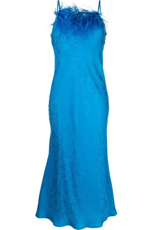 Art Dealer Feather-detailing sleeveless dress