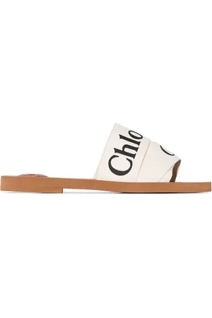Chloé Woody logo strap slides