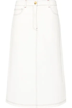 Totême Contrast-stitching midi skirt