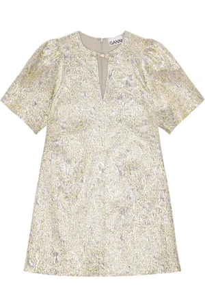 Ganni Patterned-jacquard mini dress