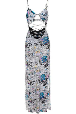 AMIR SLAMA Graphic-print cut-out detailing dress