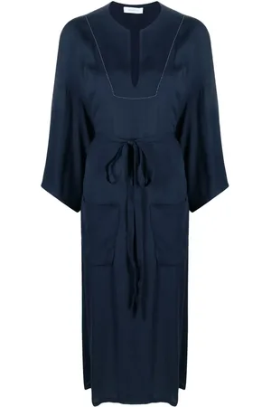 Fabiana Filippi Belted long-sleeved midi dress