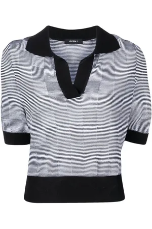 GOEN.J Checkerboard-print short-sleeved top