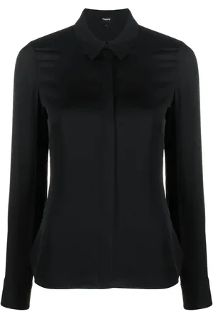 THEORY Silk concealed placket shirt