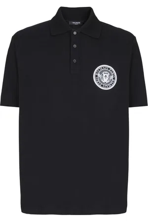Balmain Coin-print cotton polo shirt