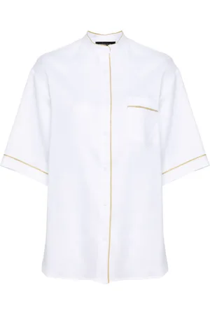 Fabiana Filippi Beaded-trim chambray shirt