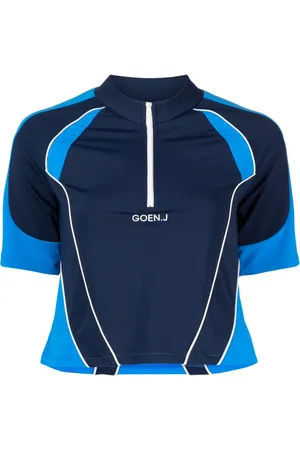 GOEN.J Colour-block logo-embroidered top