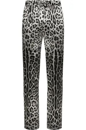Dolce & Gabbana Animal-print silk lounge trousers